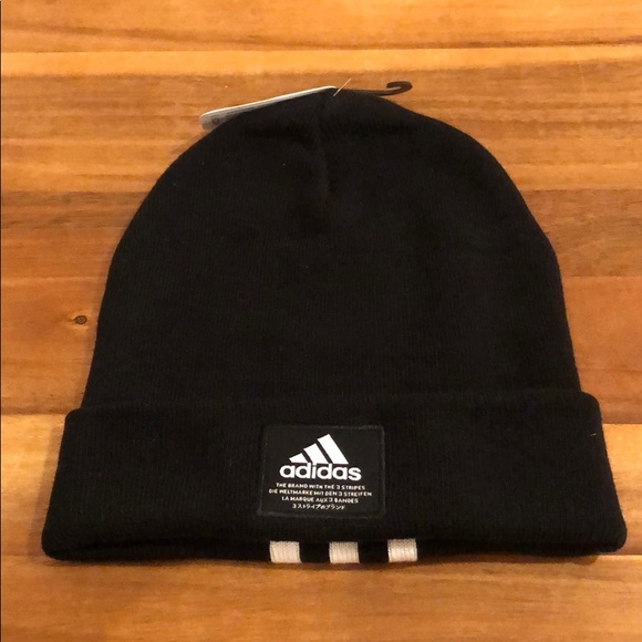 adidas 3 stripe beanie